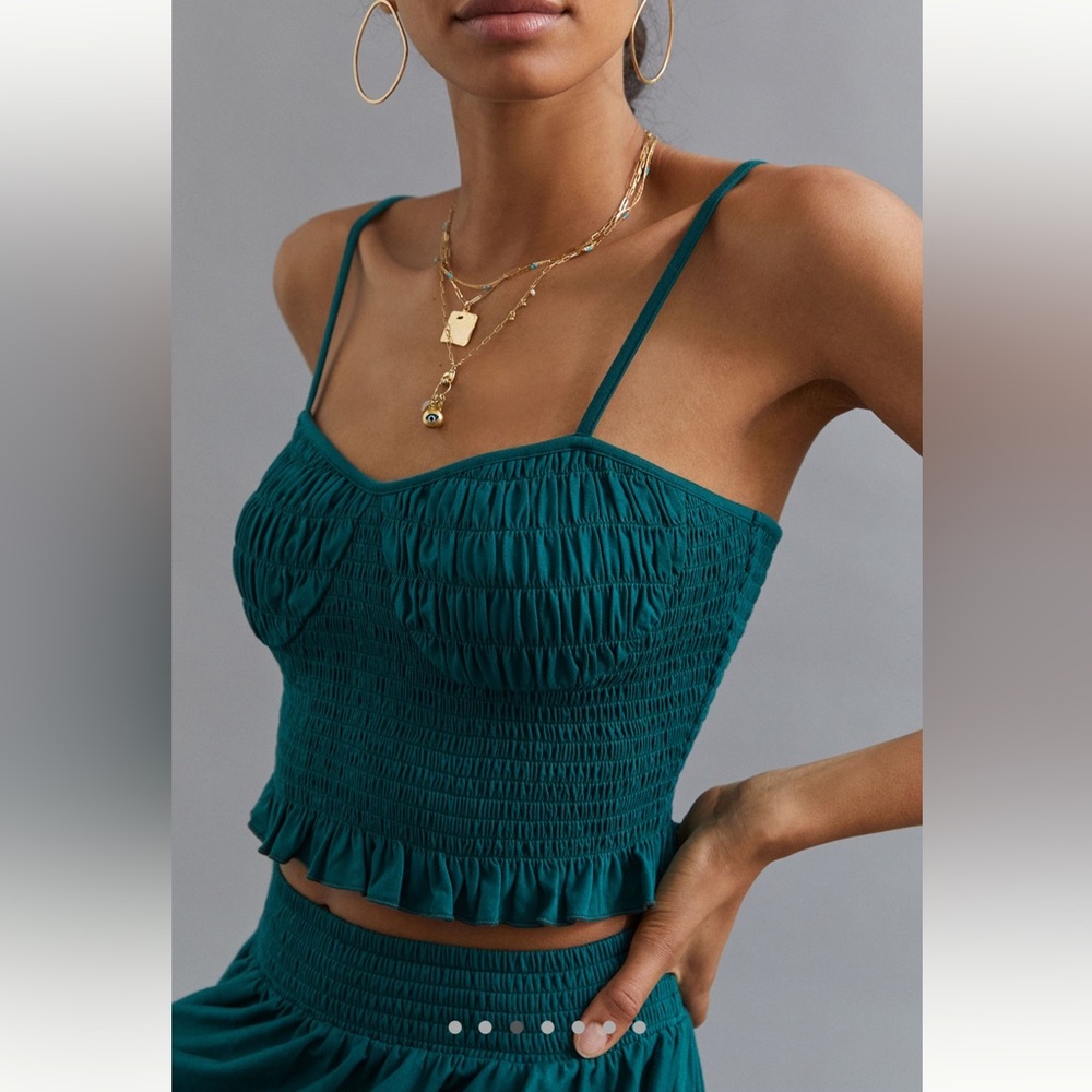 Anthropologie Teal Maxi Skirt and top set - Picture 3 of 8